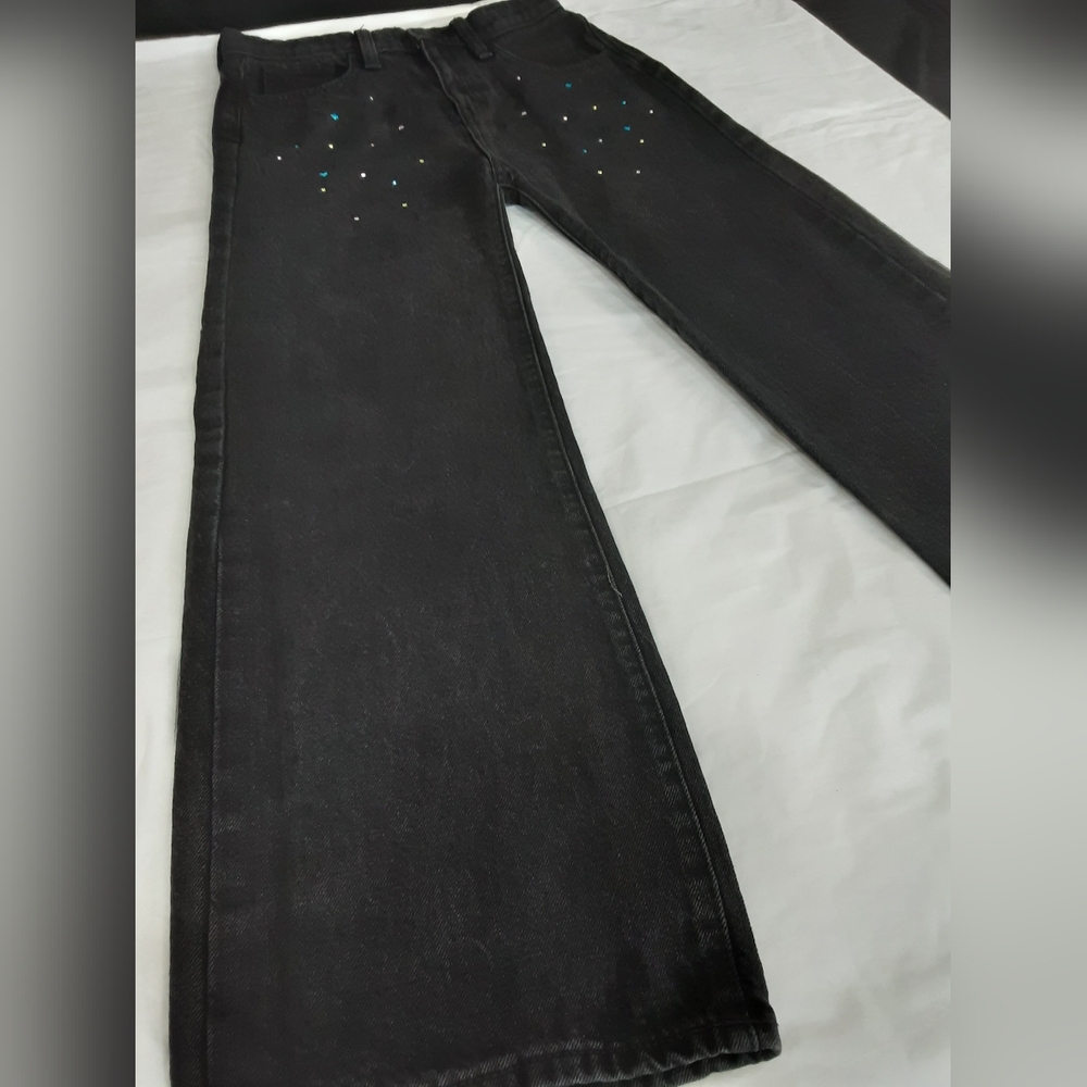 Old Navy Black Flare Jeans with Embellishments C270